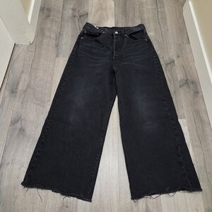 Levi's 100% Cotton Black Wide-Leg Jeans